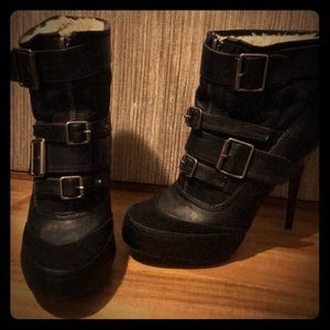Black heeled booties